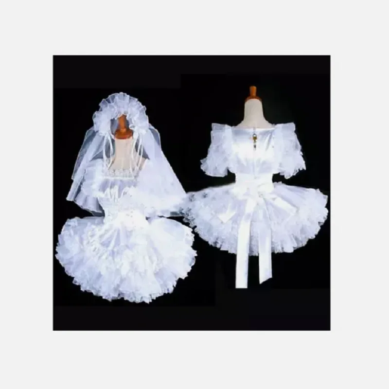 

lockable Satin Sissy Maid Wedding Dress cosplay costume Tailor-made