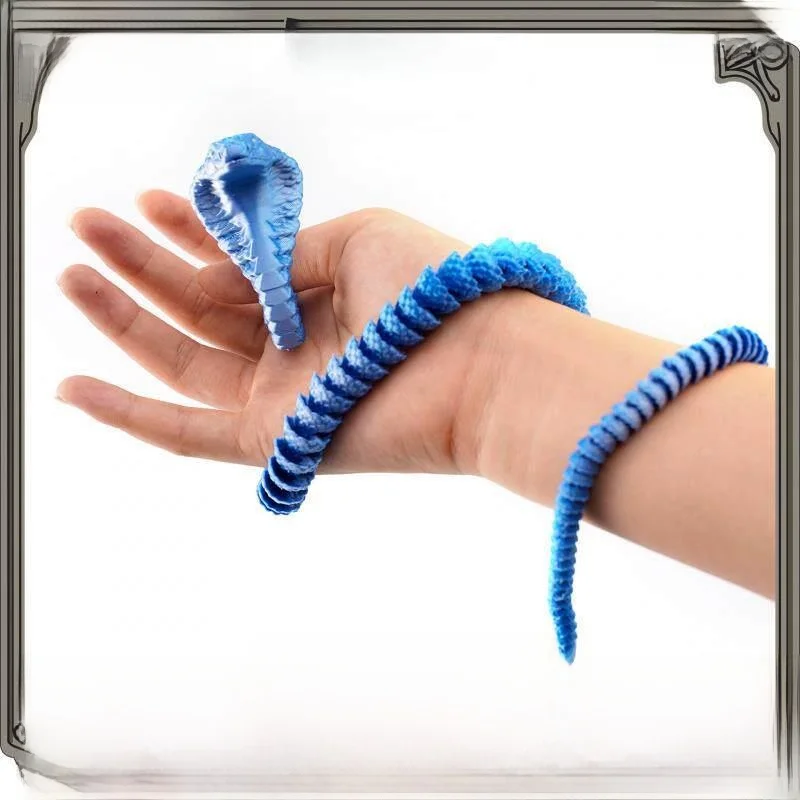 New 2025 3D Printed Snake Joints Toy for Children Craftwork Display Gift Interactive Animal Doll Static Model Lying Posture L...