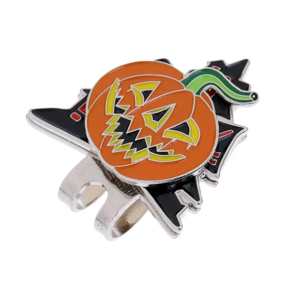 Detachable Golfer Gift Golf Cap Clip Golf Hat Clip With Magnetic Golf Ball Marker Halloween Pumpkin Dog