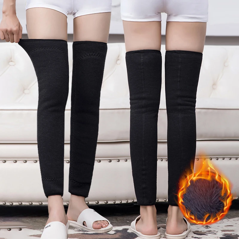 Winter Kniebeschermers Imitatie Kasjmier Kniebeschermers Beenwarmer Knie Mouw Kniebescherming Veerkracht Dikke Katoenen Legging Kniebeschermers
