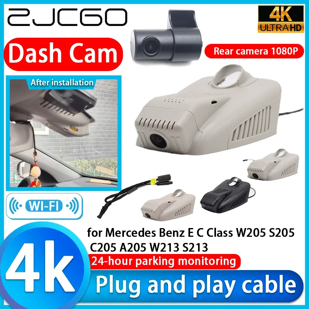 

ZJCGO Video Recorder 4K UHD Plug and Play Car DVR Dash Cam for Mercedes Benz E C Class W205 S205 C205 A205 W213 S213