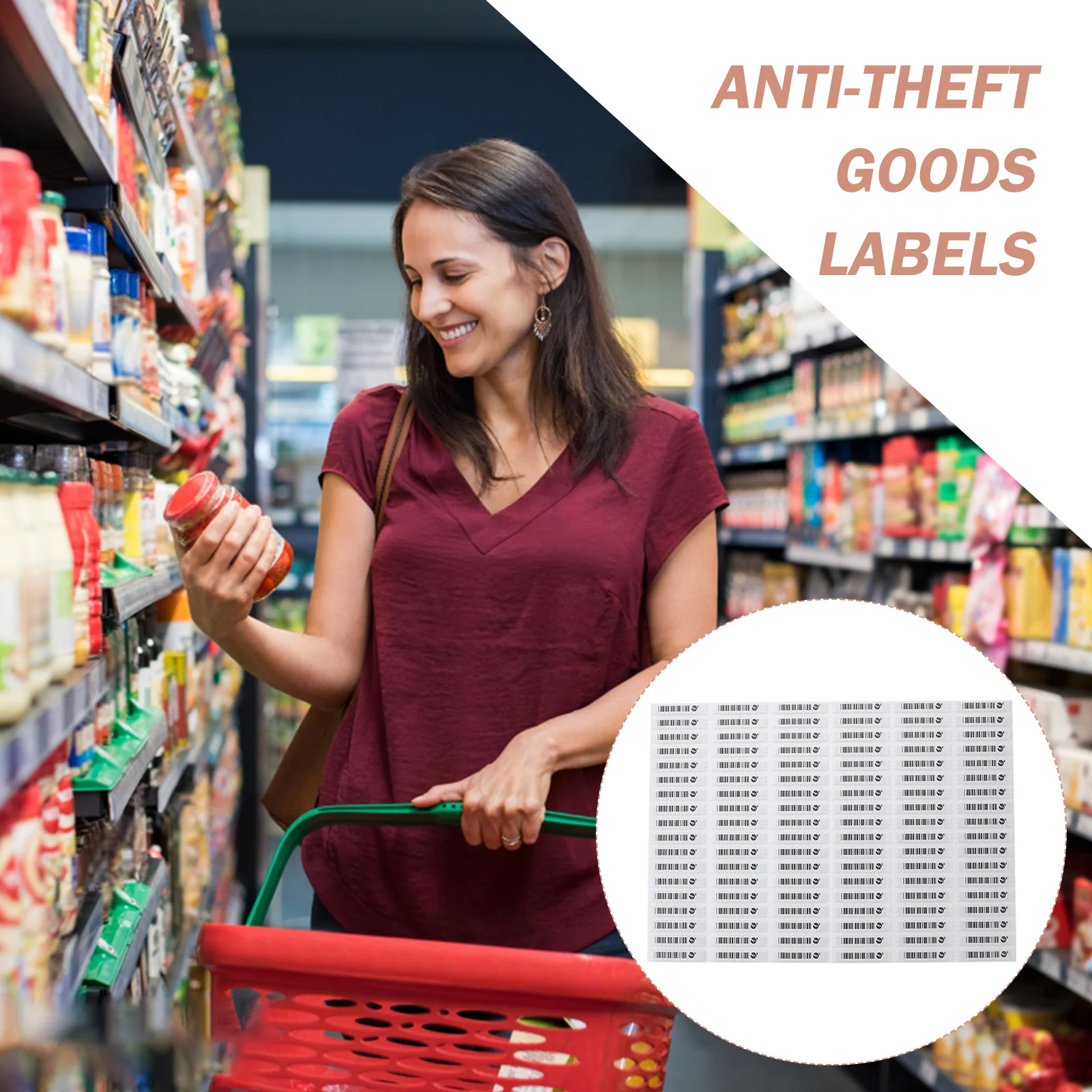 108 قطعة ملصقات مغناطيسية صوتية مضادة للسرقة قوية وموثوقة لملصقات علامات مستحضرات التجميل الأمنية للسلع في السوبر ماركت