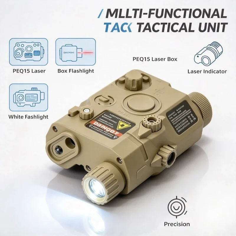 PEQ15 Multi-purpose Light Box Flash Indicator 20mm Rail Mount Outdoor CS Simulation Hobby Scene Decor Accessory