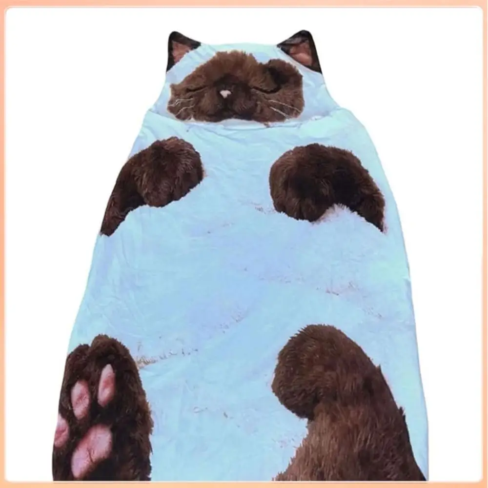ぬいぐるみ猫型封筒型寝袋-689x315インチ-大人用ぬいぐるみ寝袋-キャンプ、お泊り会、自宅用
