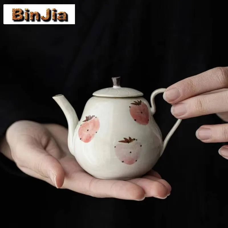 

120 мл порошок Инь чайник бытовой ручной рисунок клубники антикварный чайник чайник с фильтром японский набор подарки для рукоделия