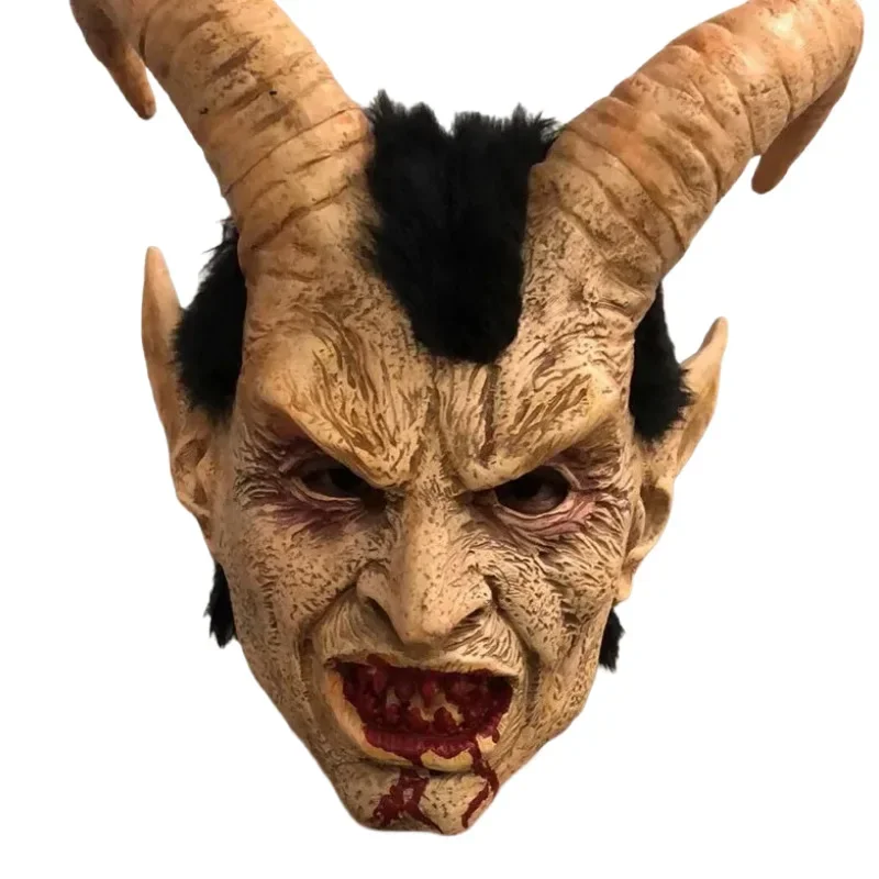 2025 Demon Man Mask Horror Devil Sheep Horn Hood Halloween Decoration Scary Costumes & Accessories 2025