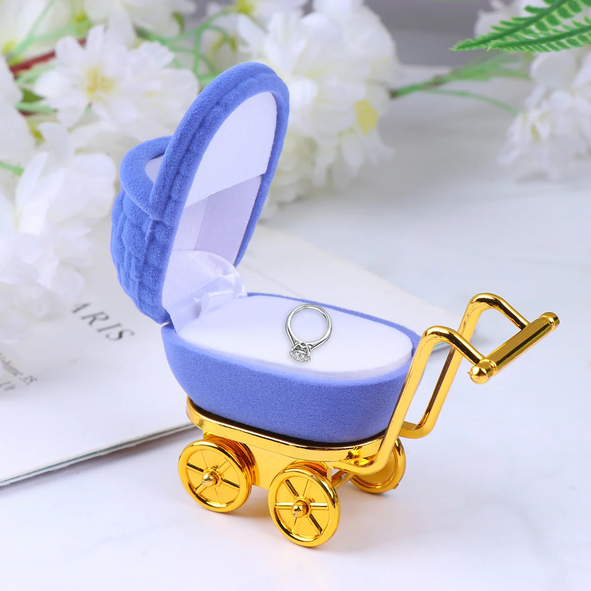 

Creative Cart Shape Jewelry Case Fashion Jewelry Box Exquisite Ring Case Ear Storage Box for Women