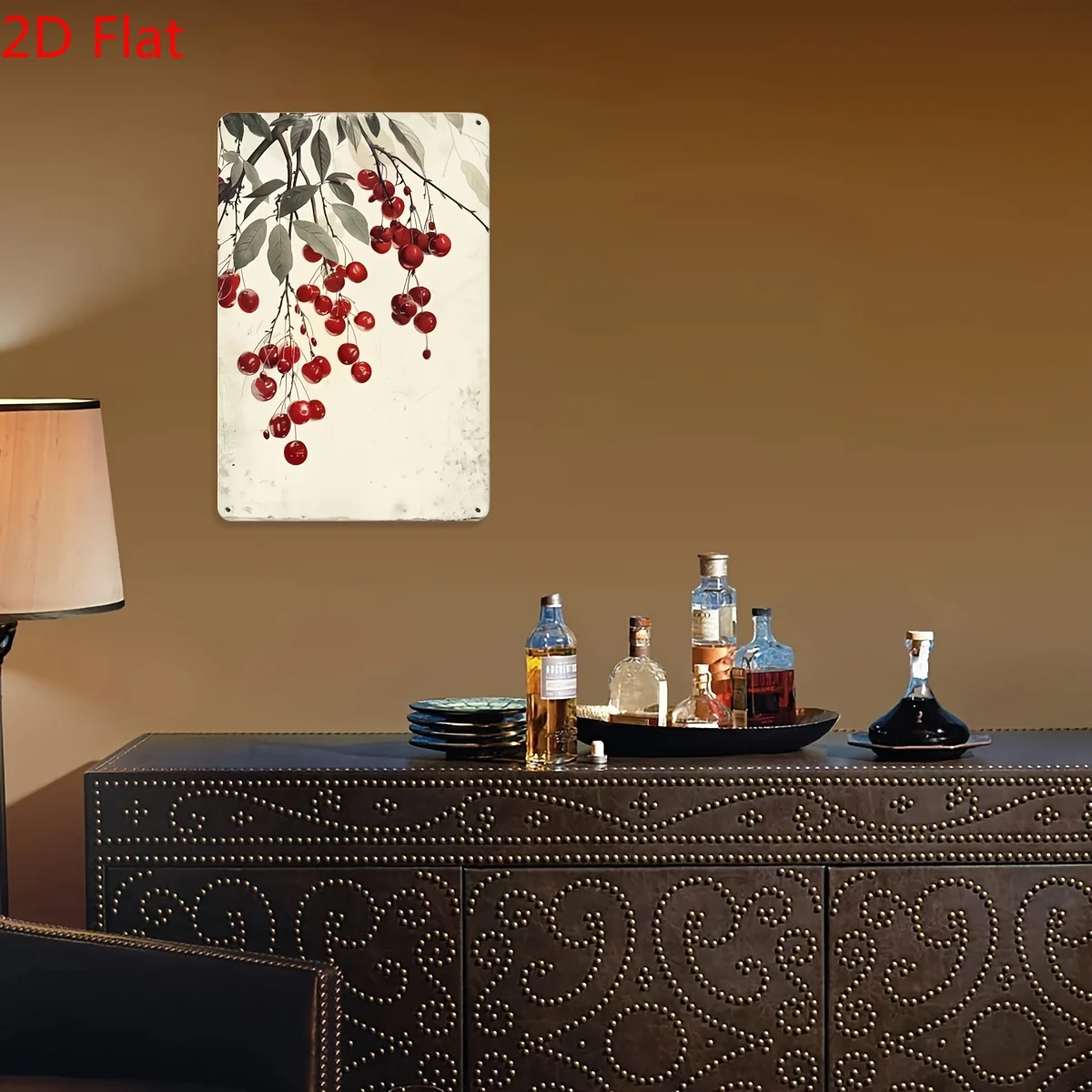 أناقة كلاسيكية، لافتة معدنية عتيقة من الكرز - 20.32 × 30.48 سم | لوحة فنية جدارية للمنزل والبار والمقهى والديكور الخارجي #6