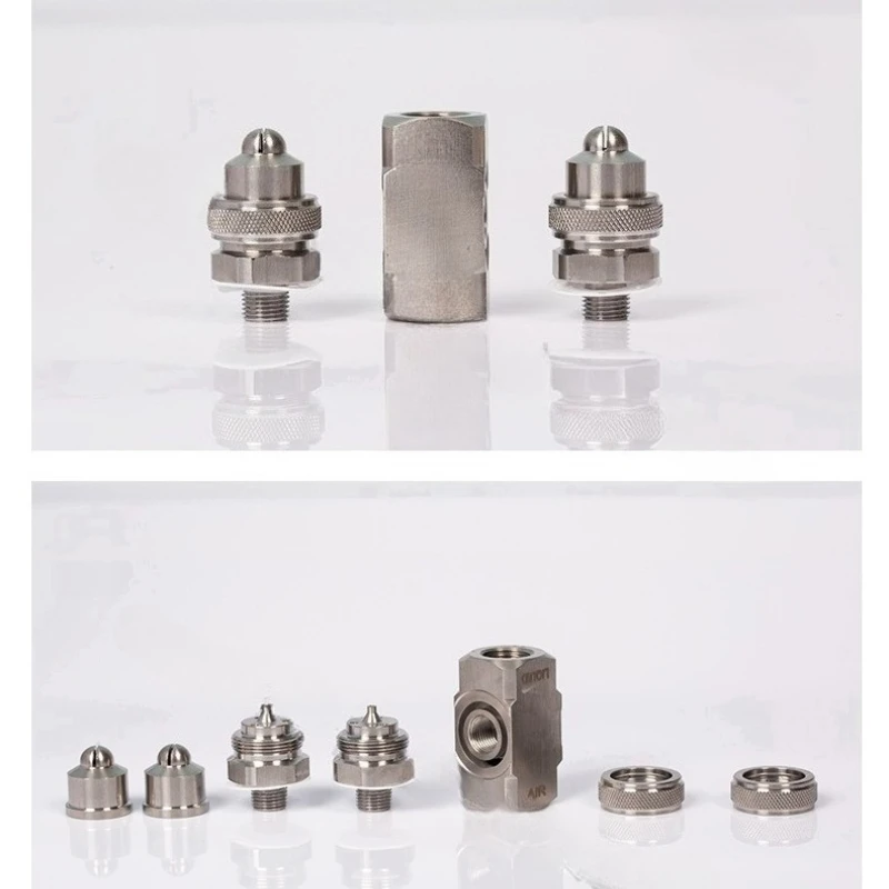 فوهة تفتيت الهواء بأربعة رؤوس من الفولاذ المقاوم للصدأ - إزالة الغبار لتبريد الرذاذ ثنائي السوائل ورأس رش التنظيف الصناعي #3