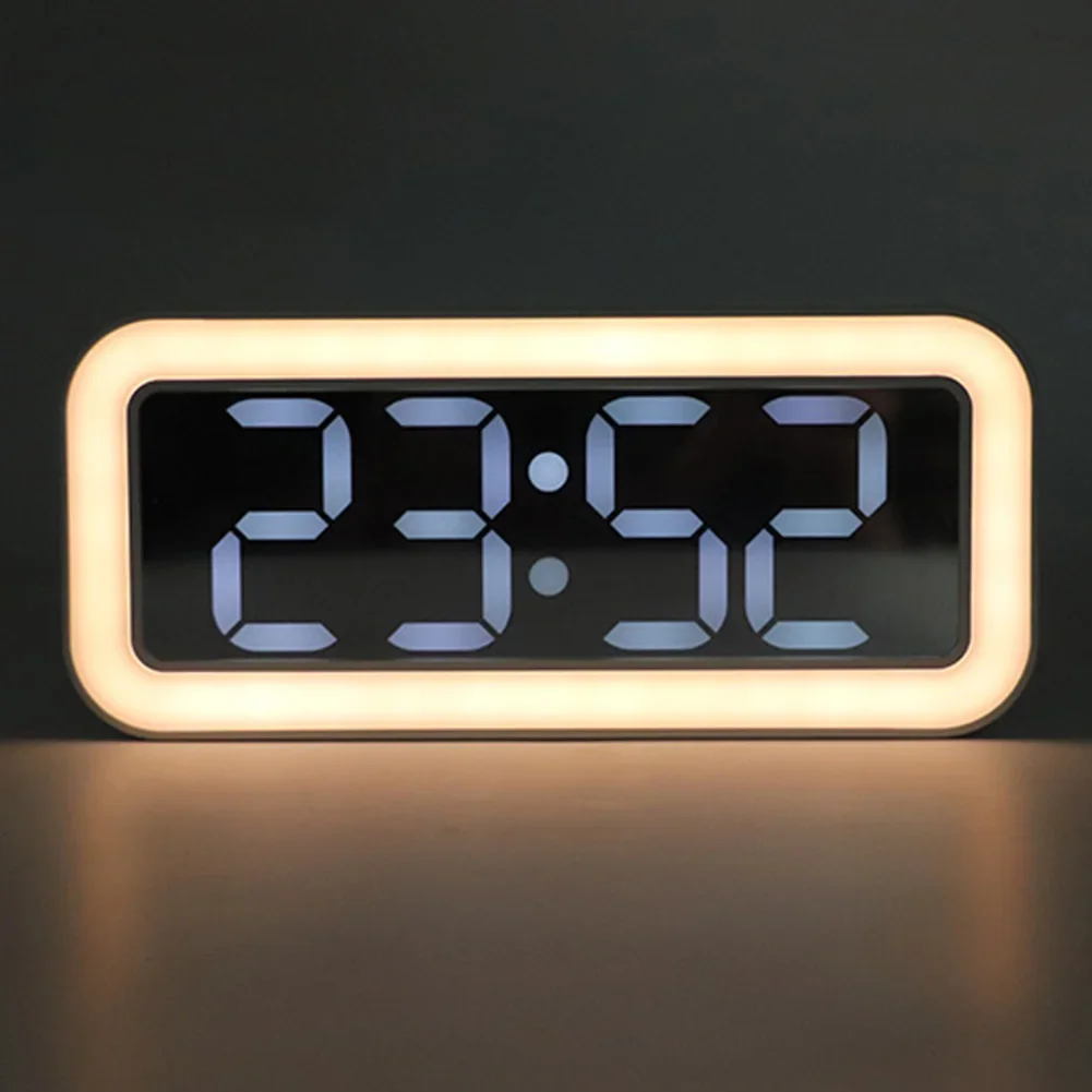 Multifunctional  Digital Alarm Clock Night Light Temperature Electronic Clock Backlight Bedroom Display Bedside Desktop Clock