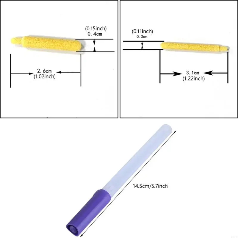 2pcs Cabeça redonda Pens vazia Acrílicos recarregáveis ​​marcador vazio caneta vazia para artistas estudantes escolares