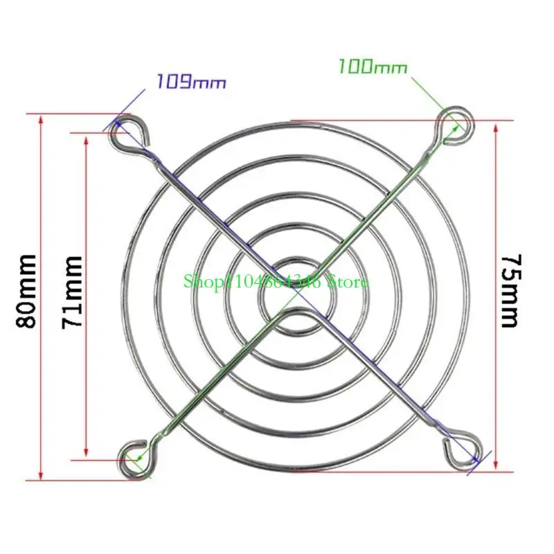 Metal 80mm PC Computer Fan Grill Mounting Finger Guard for Protection Cover,Pack of 1