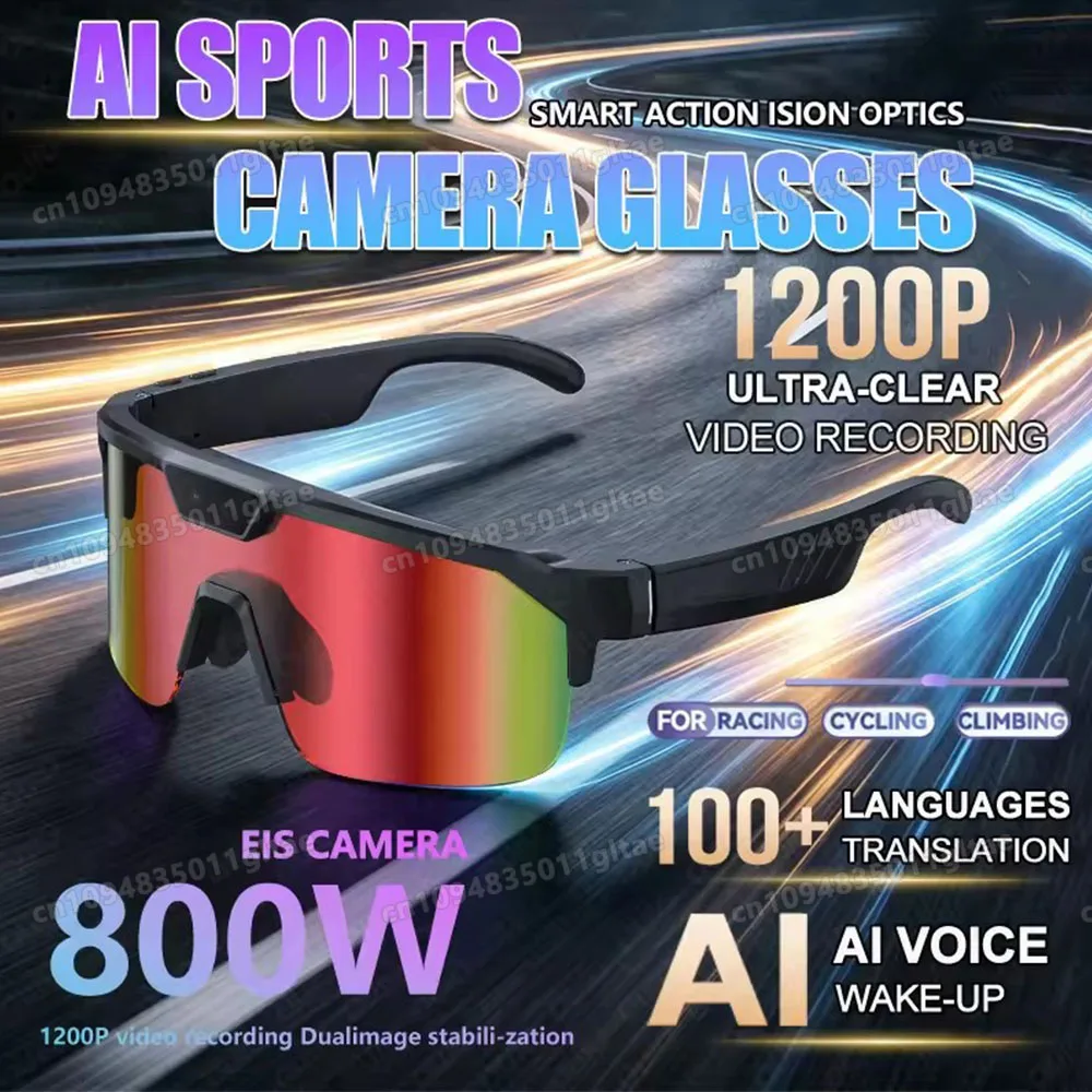 New Ai Intelligent Glasses For Outdoor Cycling Goggles With 800w Camera And High-definition Anti Shake Mini Recording Glasses