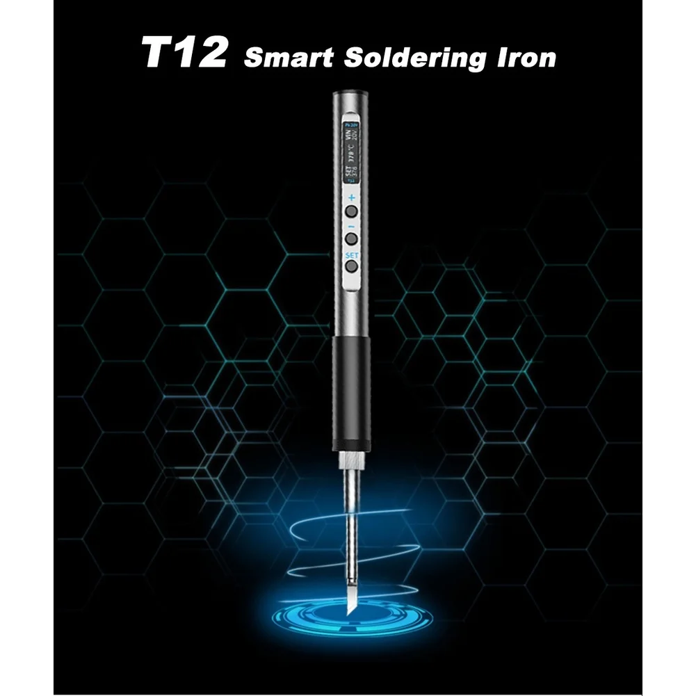 T12PRO PD 65W Soldering Iron with Digital Display 180-450C Range Real-Time Temperature Monitoring Type C Input