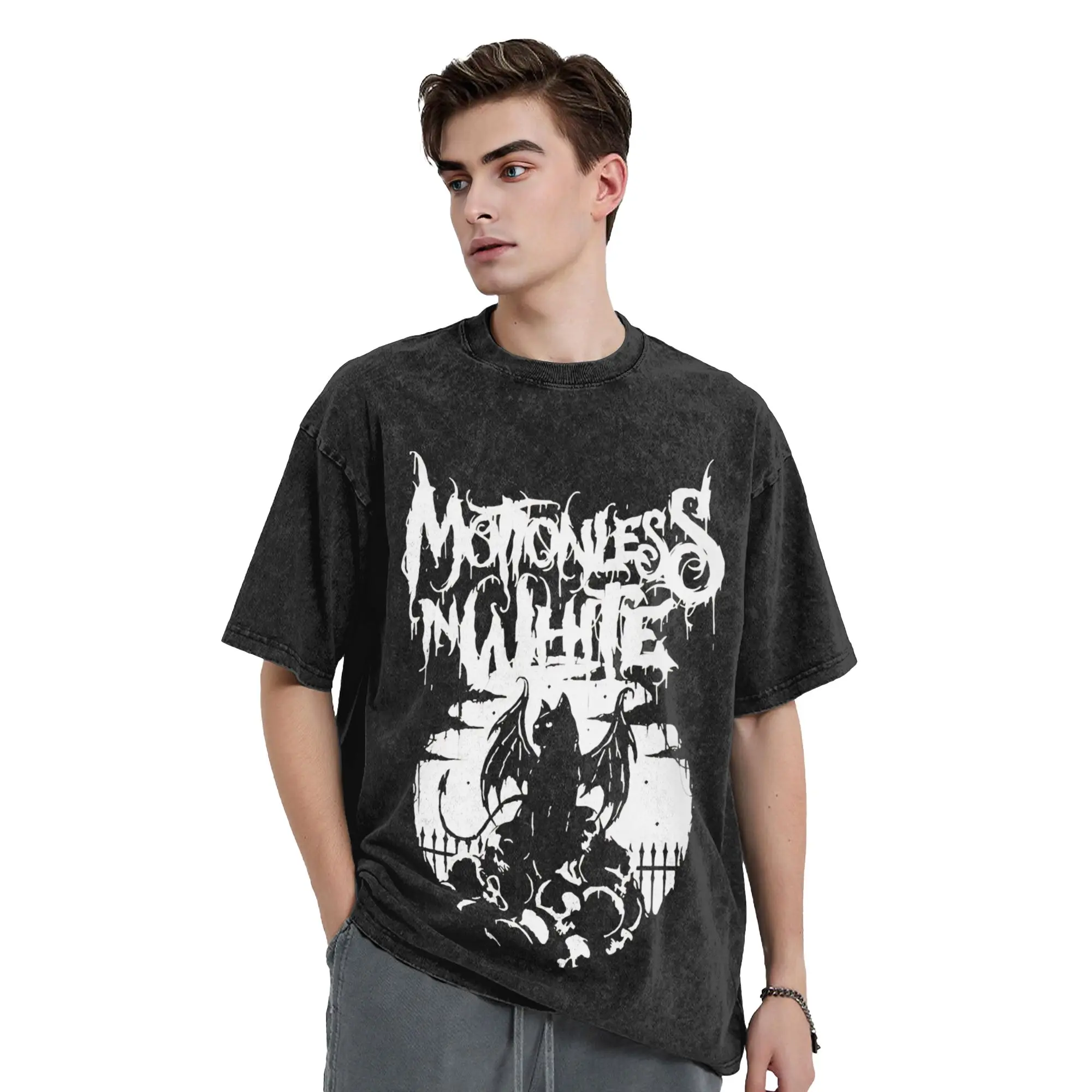 Motionless In White Washed T Shirts Streetwear T-Shirts Horror Miw Halloween Tee Shirt Men Women Short Sleeve Oversize Graphic