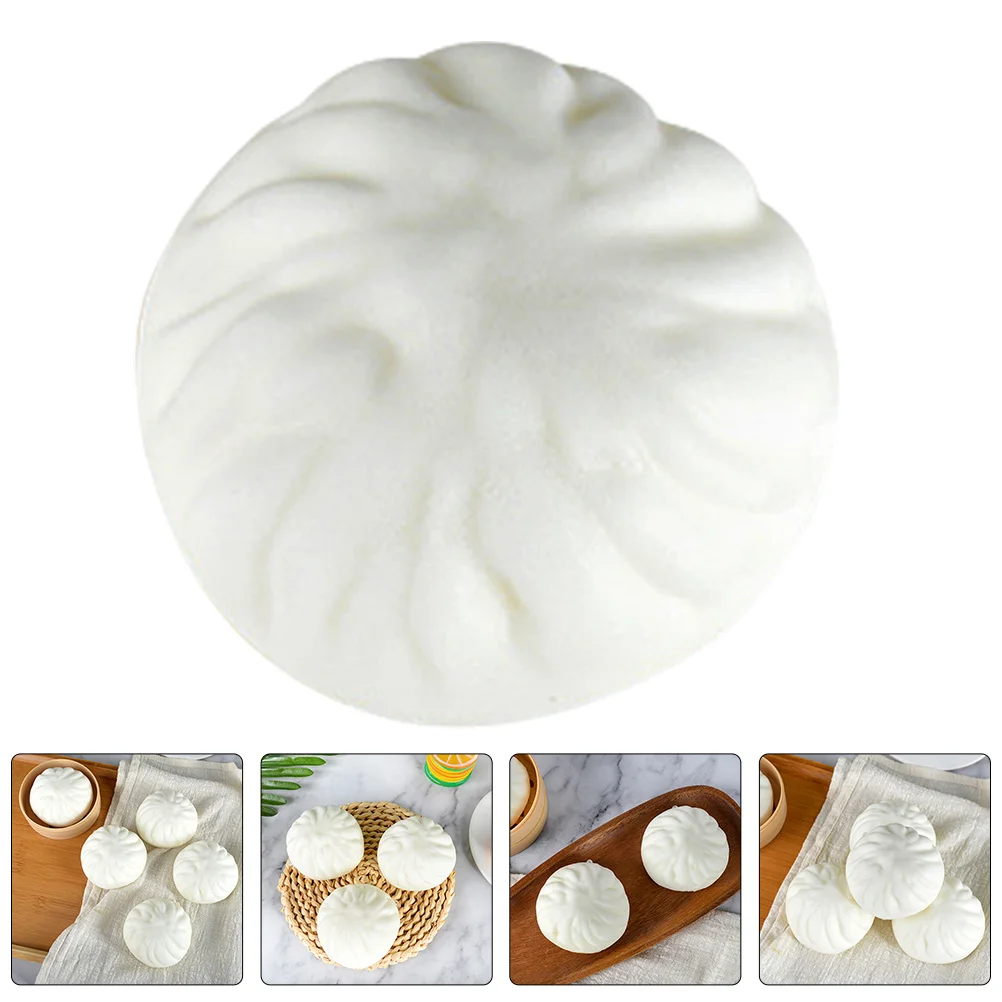

3Pcs PU Steamed Stuffed Bun Artificial Decoration Steamed Bun Props for Photography Bakery Shop Restaurant Home Decor
