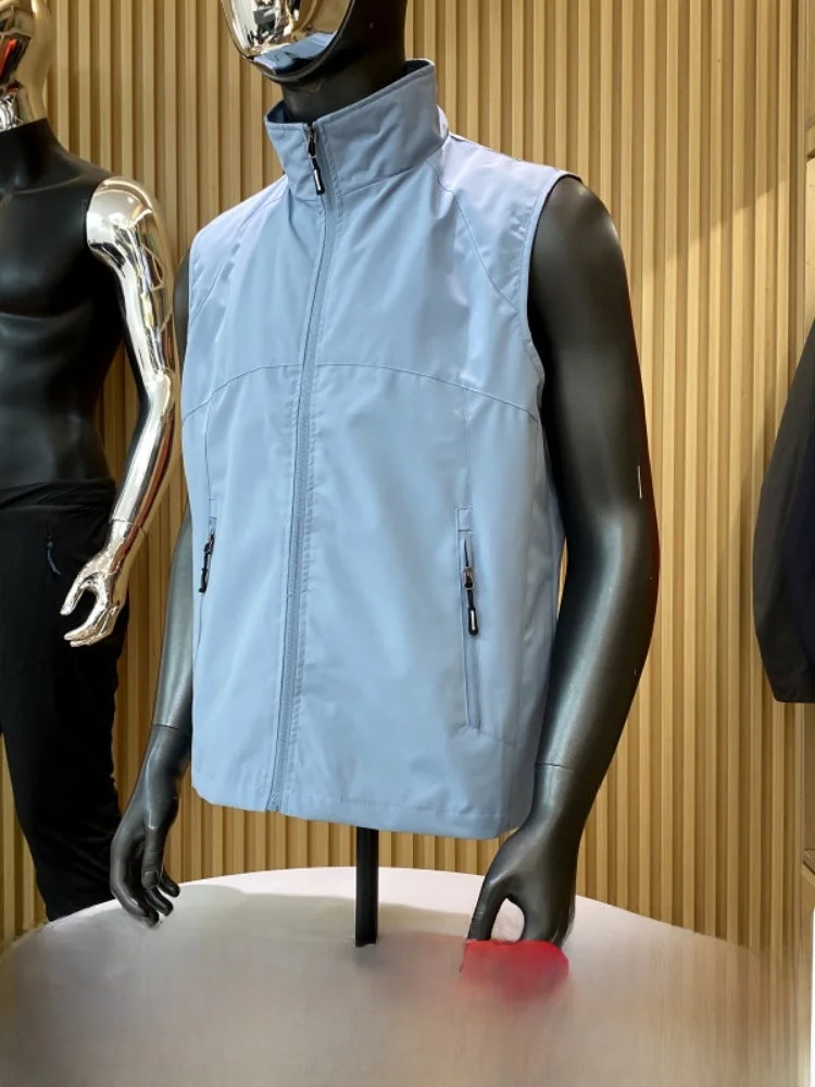 American Casual Style Waterproof Windproof Couples Vest Spring Summer Fashion Versatile Stand Collar Layering Trendy Men's Wo...