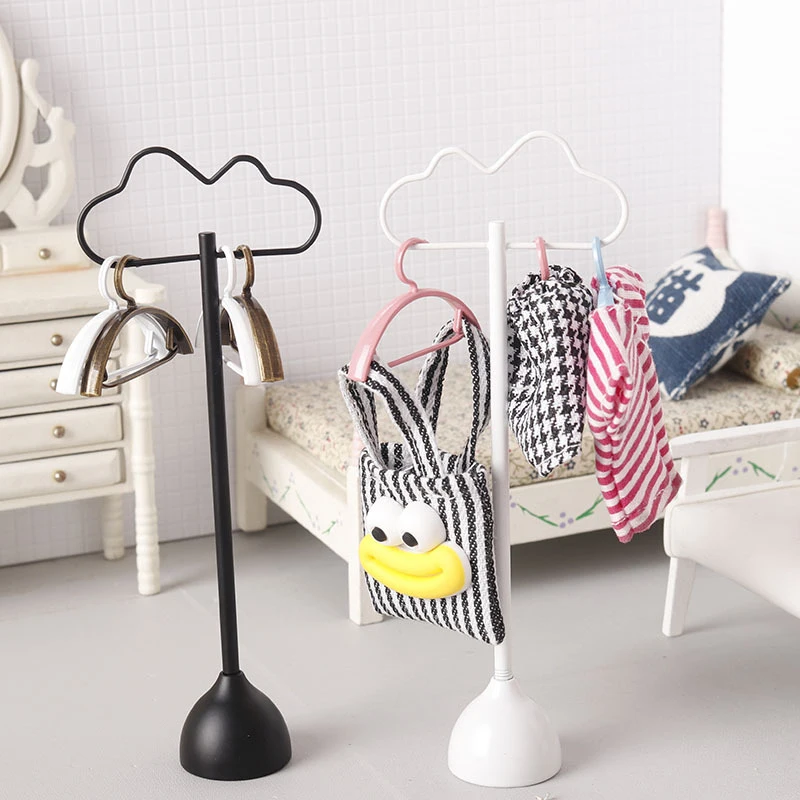 1:12 Dollhouse Miniature Furniture Decor Toys Clouds Coat Rack Clothes Hanger Model for Dollhouse Micro Scene Props