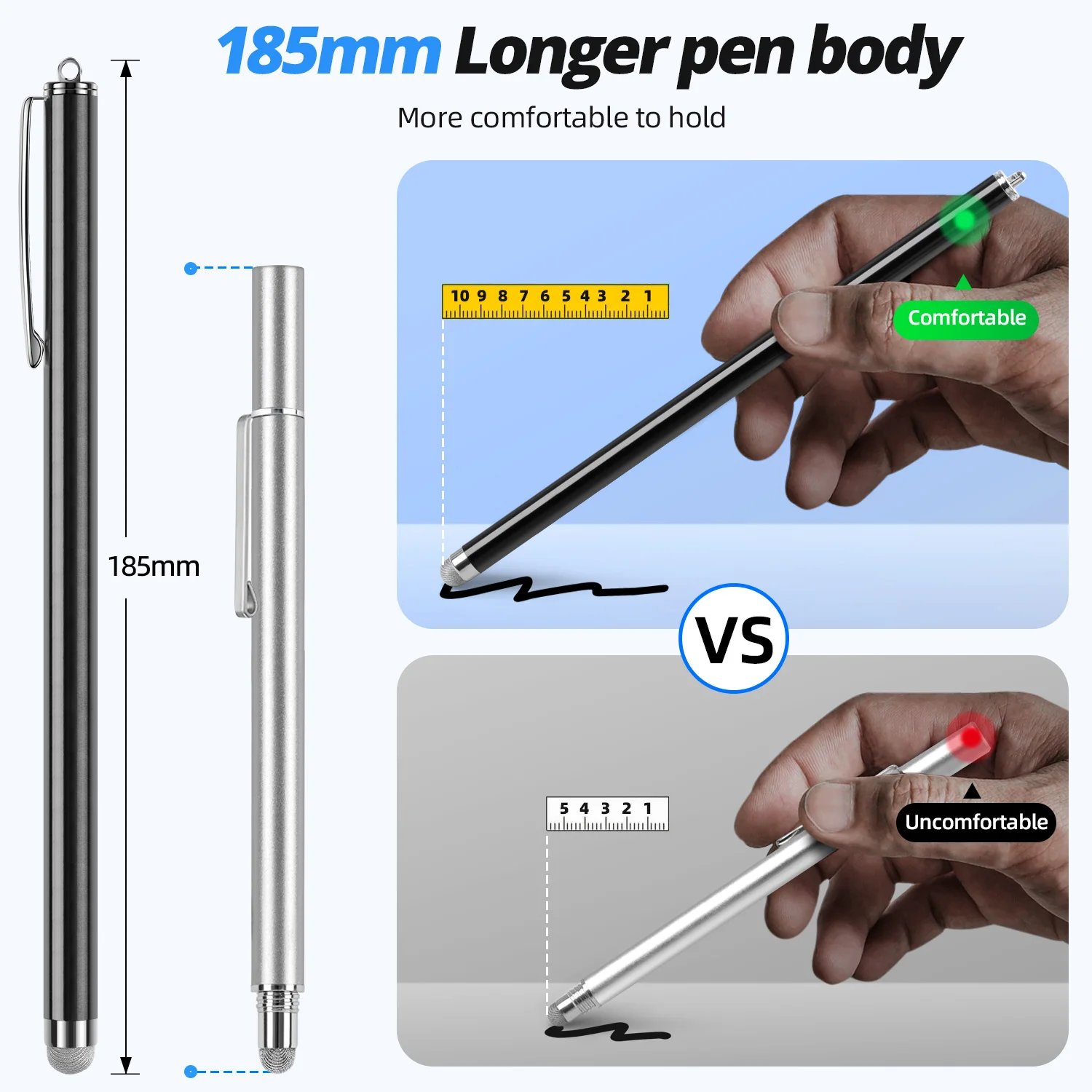 18.5CM Long Stylus Pen Capacitive Pen Touch Screen Stylus Pencil For iPhone Samsung iPad Tablet Android Phone Touch screen Pen