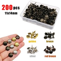 200/300pcs Diameter 11mm Wooden Jewelry Gift Wine Case Box Sofa Decorative Tack Stud Upholstery Nail Pushpin Doornail Box Packed