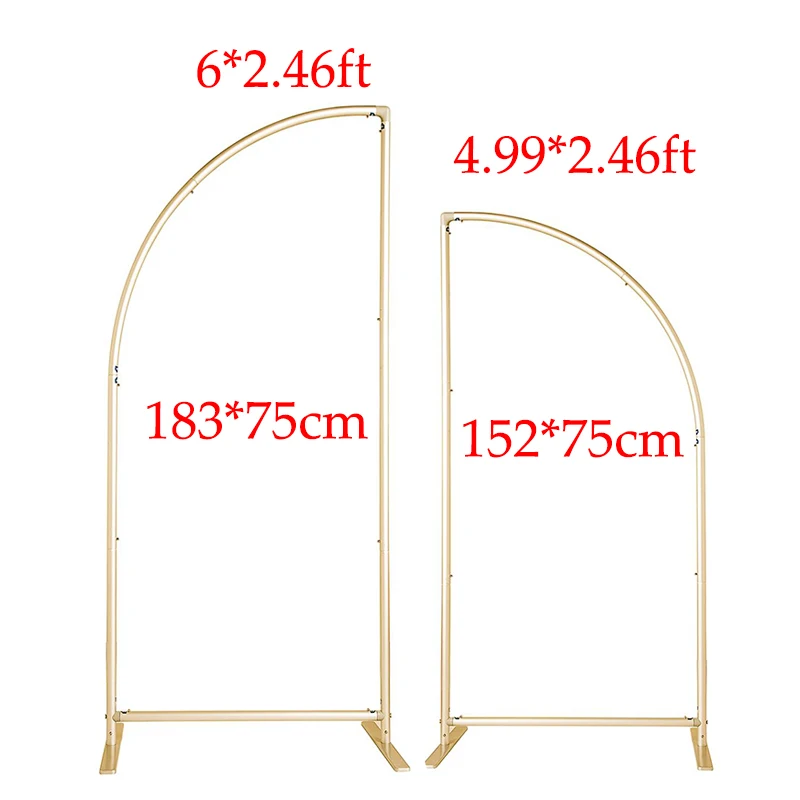 

Metal Half Arch Party Backdrop Stand Combo Golden Arch Stand Duo Birthday Wedding Backdrop Half Moon Floral Frame Arbor Display