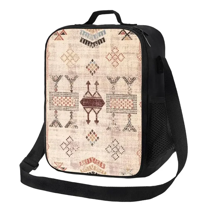 

Moroccan Traditional Carpet Arwtork Resuable Lunch Box for Antique Bohemian Thermal Food Insulated Lunch Bag Kids School