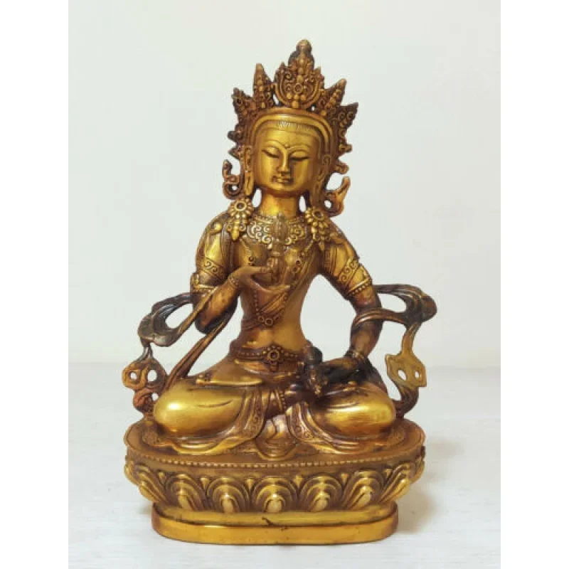 

Antique Bronze Buddha Vajrasattva Statue Old Temple God Bodhisattva Buddhism 8"