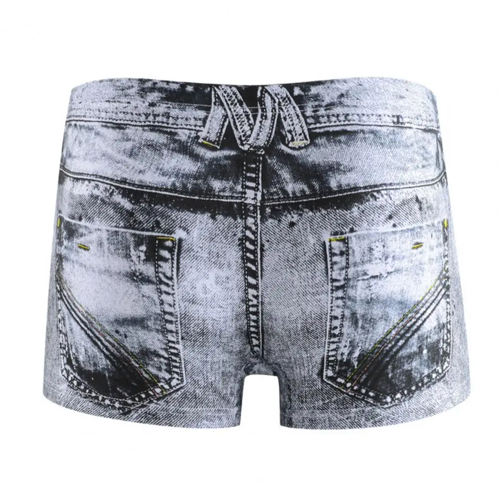 Fashion Men Denim Underwear Cotton Panties 3D Print Sexy Boxers Jeans Style Boxers Shorts Mens Cowboy U Convex Pouch Underpants