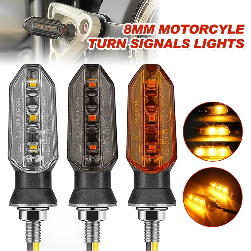 Motorcycle Turn Signal LED Blinker Amber Indicator Waterproof LED Lamp Universal 12V For Honda CBR500R CBR650R CRF250L Rebel 500
