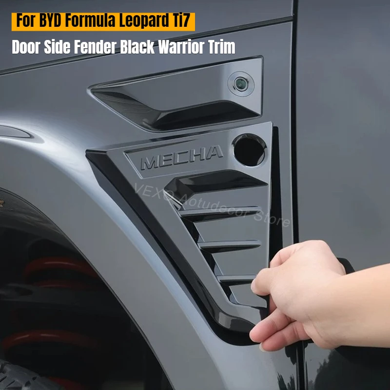 

For BYD Formula Leopard Ti7 Door Side Fenders Trim Car Fender Camera Anti-scratch Protective Cover Sticker Black Exterior Decor