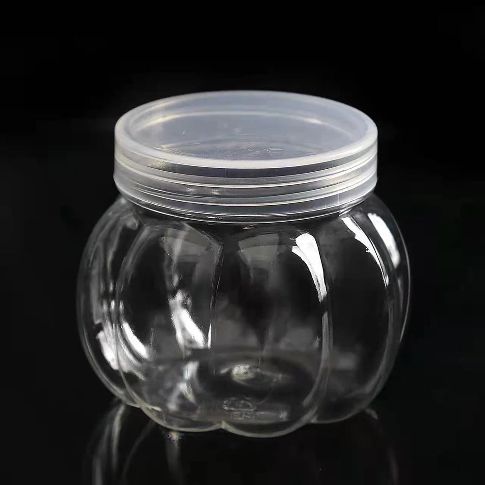 150ml Pumpkin Candy Jar Transparent Plastic Storage Jar With Lid Grain Tea Seasoning Storage Container Kithchen Supplies