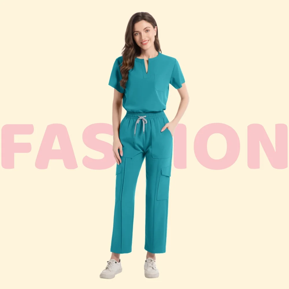 病院手術服 女性用医療ユニフォーム スクラブセット 医師と看護師のアクセサリー 美容院クリニック用作業服