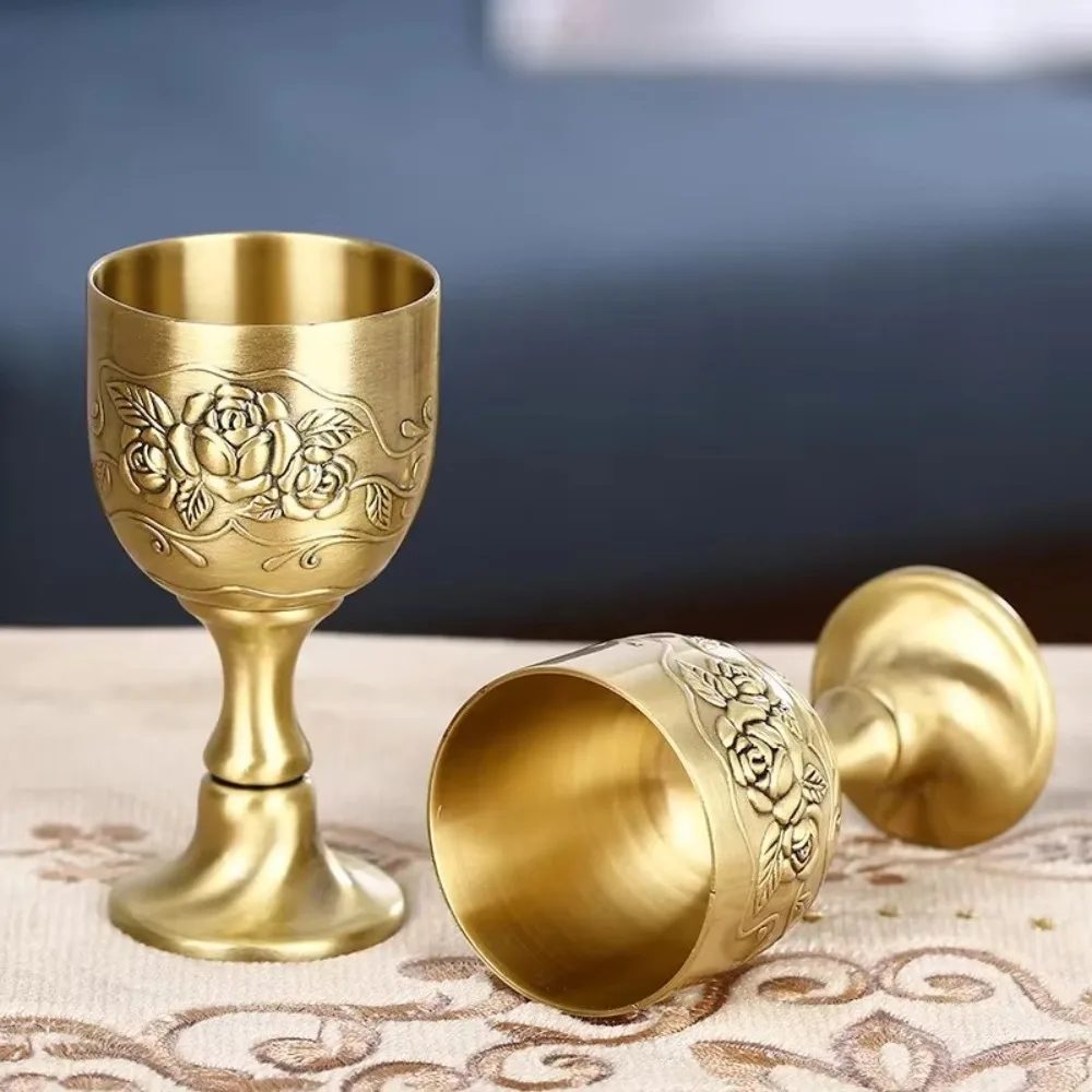 

Creative Large Goblet European-style Metal Drinkware Wine Glass Antique Bronze White Wine Cup