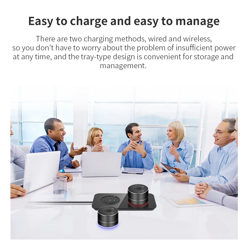 Large Room Microphone Omnidirectional Professional Distributed Wireless one-to-three for Educate Meeting Speaker Desktop Mics