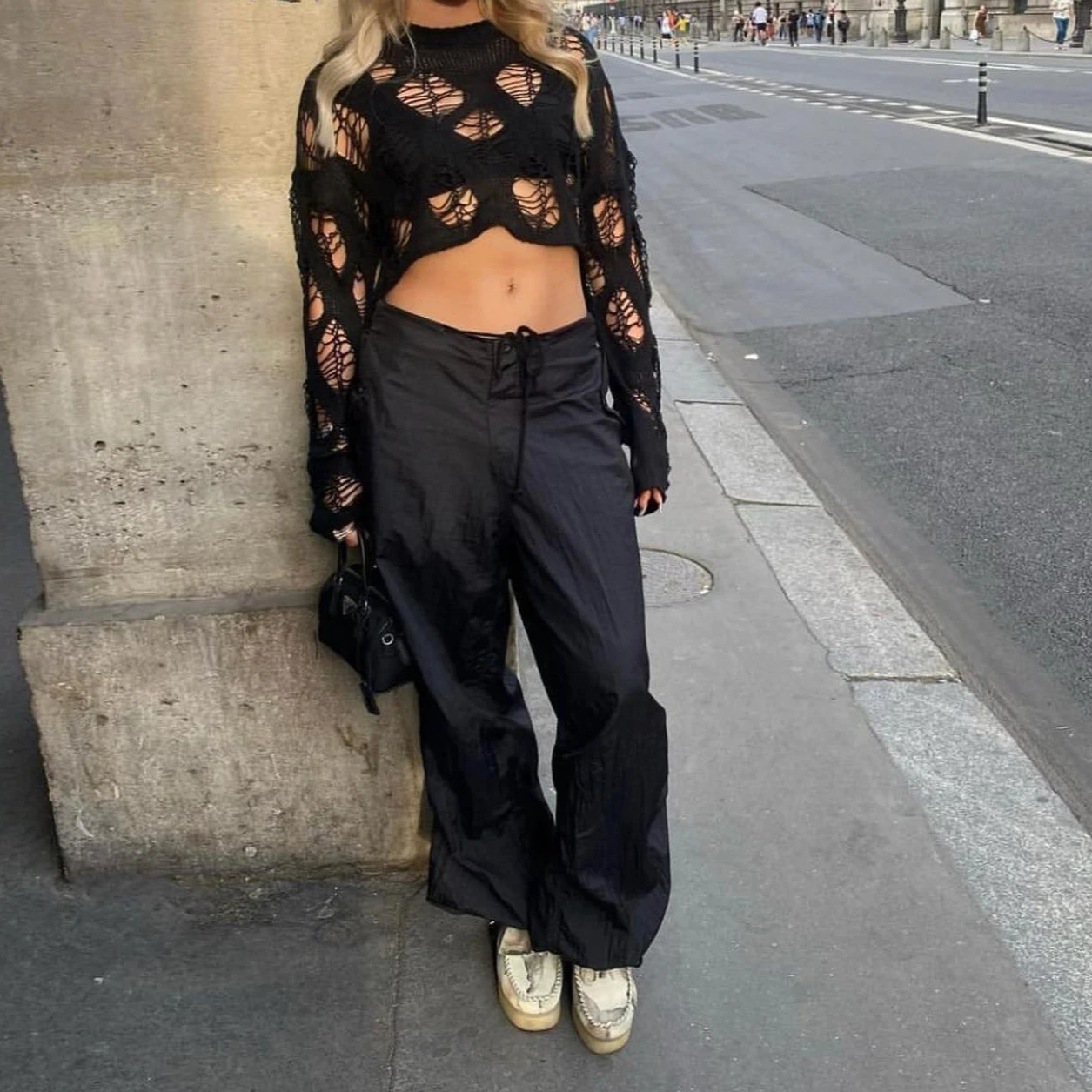 

Pullovers Women Short Tops Thin Sweaters Hollow Out Casual Loose Jumpers Top Beach Sexy Y2k Streetwear Elegant Party Club