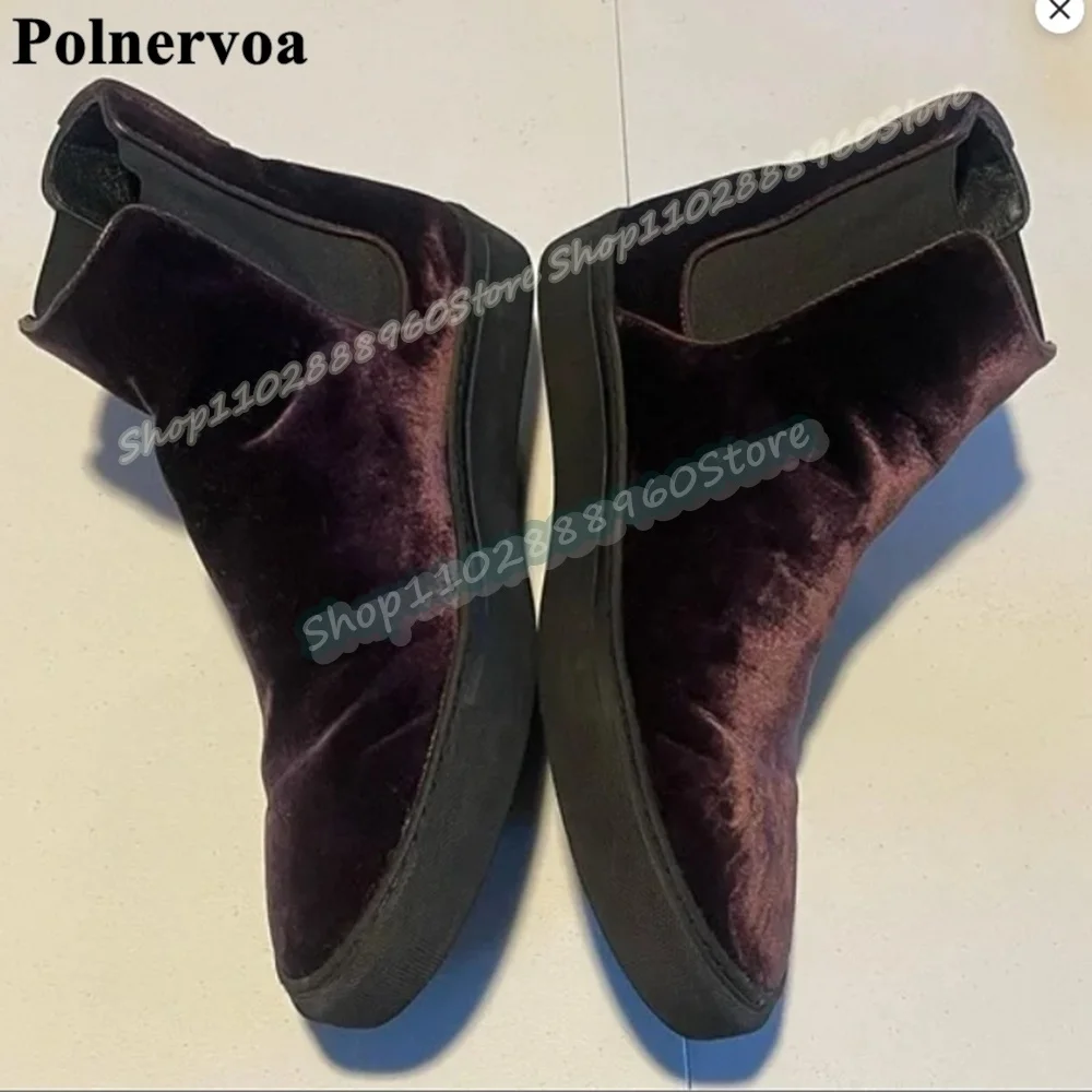 

Stylish Luxury Solid Suede Elastic Men Boots Flats Dress Shoes For Men Slip On Formal Banquet Fashionable Catwalk 2026 Men Boots