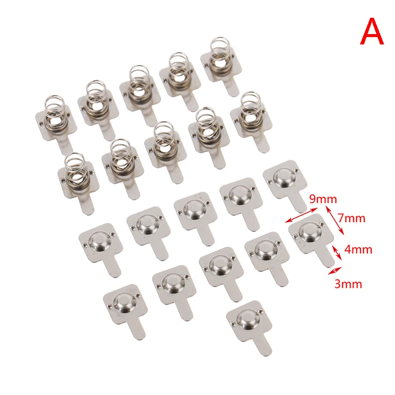 10pair/ 7 * 9mm Replacement Metal Batteries Spring Contact Plate Silver For AAA Batterie