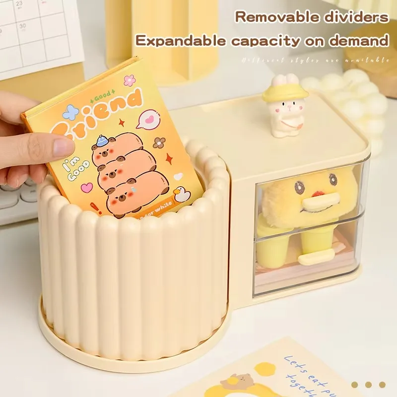 Stationery Organizer Desk Set Plastic File Drawer Cute Pencil Holder Accessories for Office School Durable Storage Creative Gift