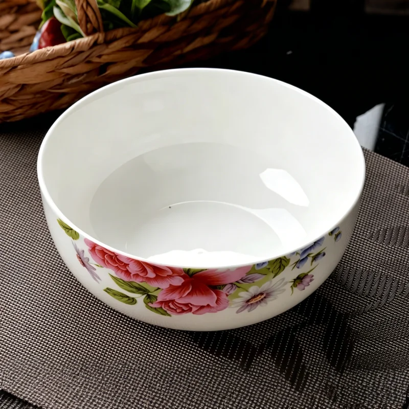 7 inch, bone china big mixing bowl for dinner servies, ceramic bowls soup for dining, porcelain kitchen food storage container