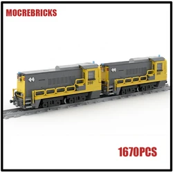 MOC City Railway Freight Motor Train Dutch 2200 Series Diesel Locomotive Building Blocks Assembly Model Kid's Bricks Toys Gifts