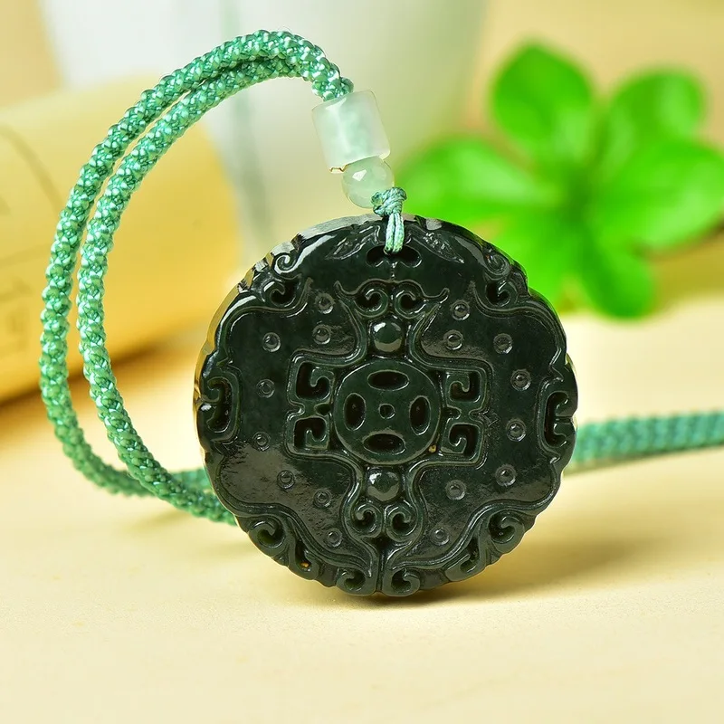 Natural - Everything Goes Well Amulet - Hetian Green Jade Ethnic Style Accessory Pendant