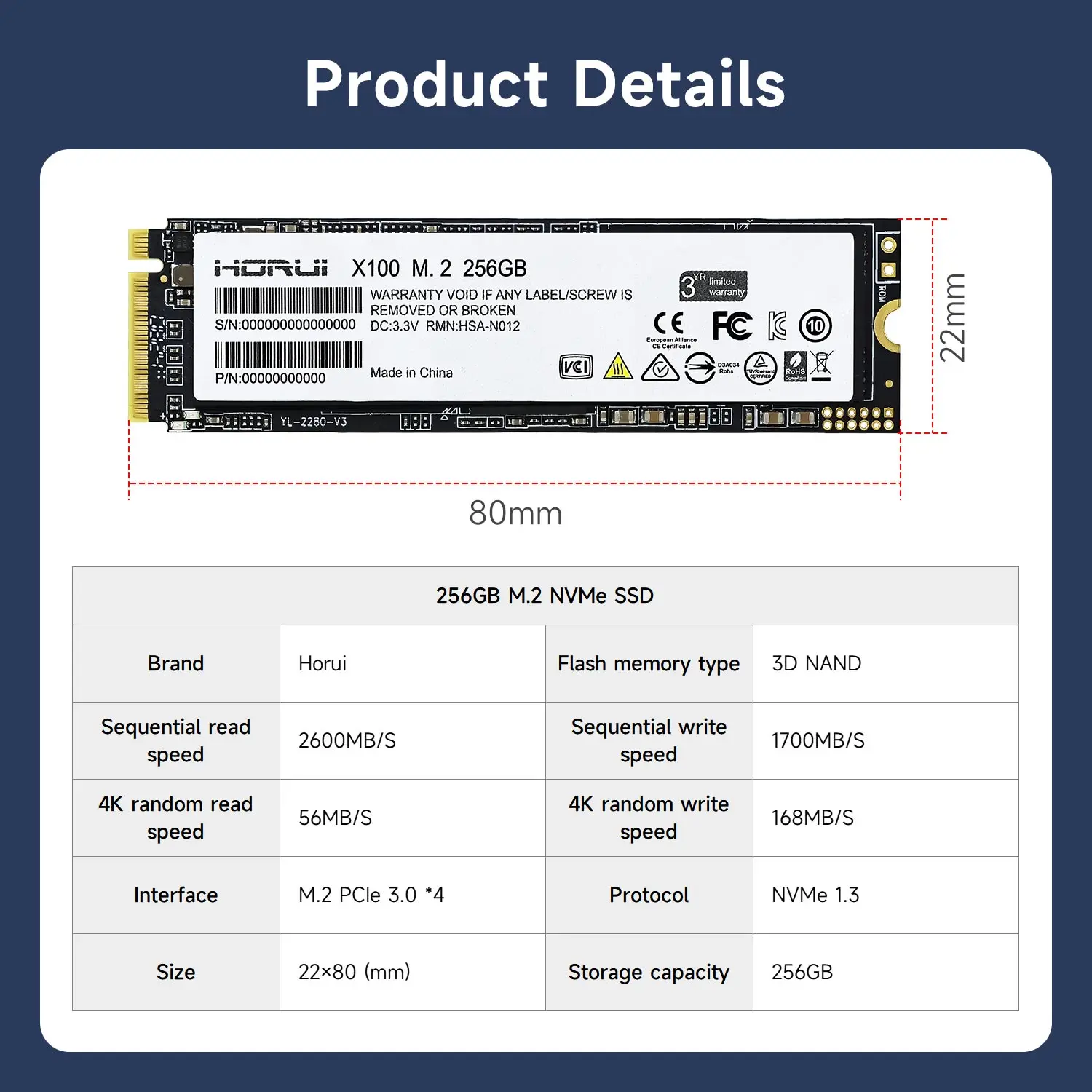 SSD 솔리드 스테이트 드라이브, 256G M.2 PCle 3.0 인터페이스, NVMe 프로토콜, 젯슨 라즈베리 파이 보드 노트북 데스크탑용, 빠른 티드와 쓰기