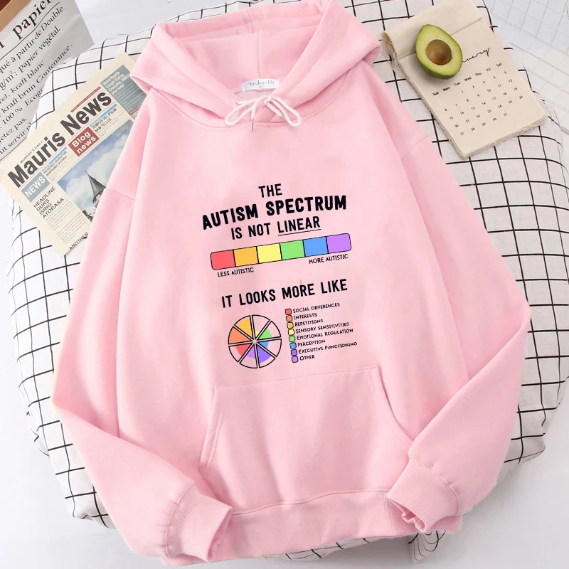 

Woman Y2k Clothes Autism Spectrum Print Sweatshirts Harajuku Long Sleeve Autism Awareness Causal Female Outerwears Winter Hooded