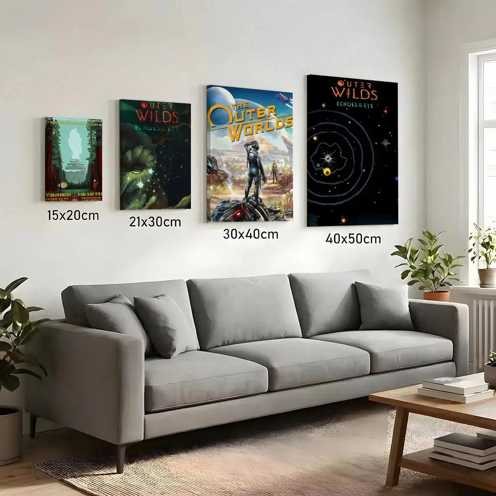 Game O-Outer Wilds Painting Calligraphy HD Canvas Print Poster Wall Art | Optional Frame | Modern Hallway Decor