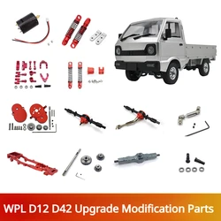 WPL D12 D42 RC Metal Upgrade Modified Parts Rear Axle Drive Shaft Shock Absorber Frame Wave Box Front Axle Cup CNC Rear Axle