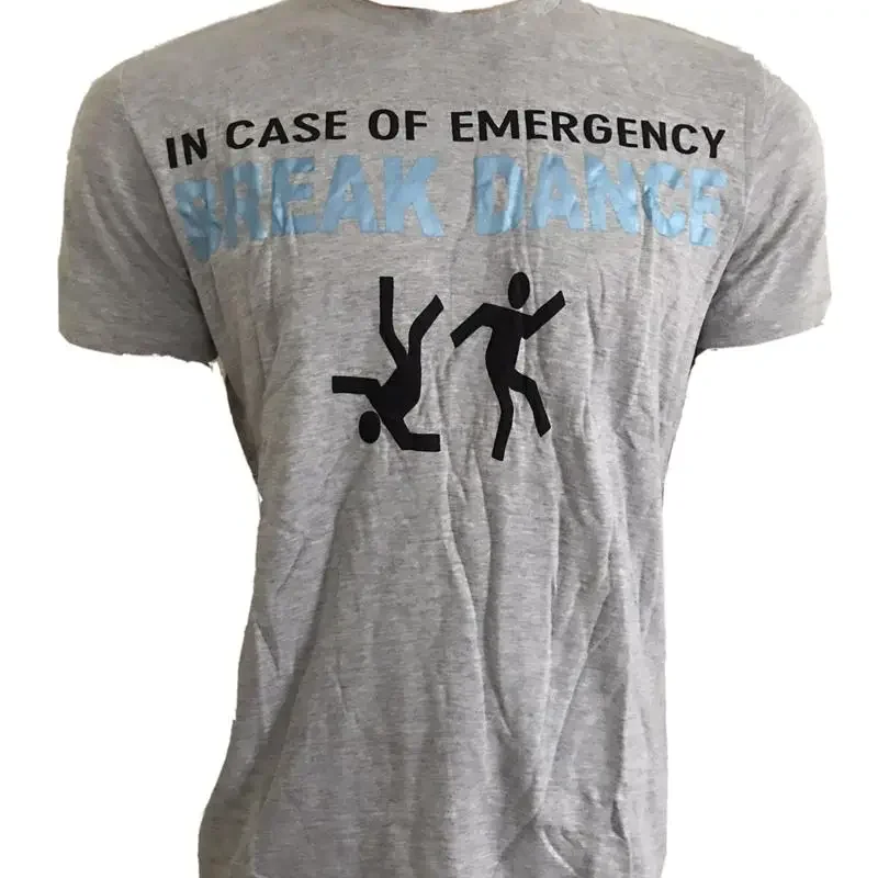 Grey Cotton B Boy Break Dance Club Festival Funny Statement Tee Small Bnwt Y2K