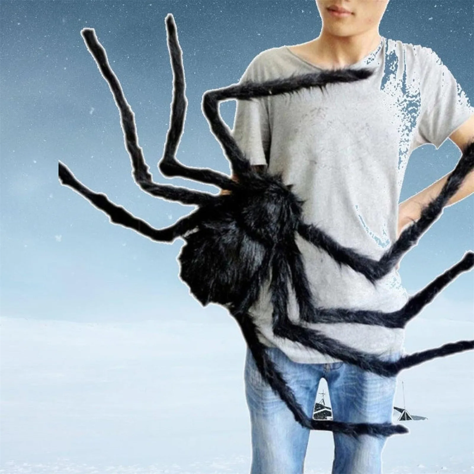 Halloween Black Plush Spider Decoration Props Simulation Giant Spider Kids Toy Outdoor Party House Decor black Spider