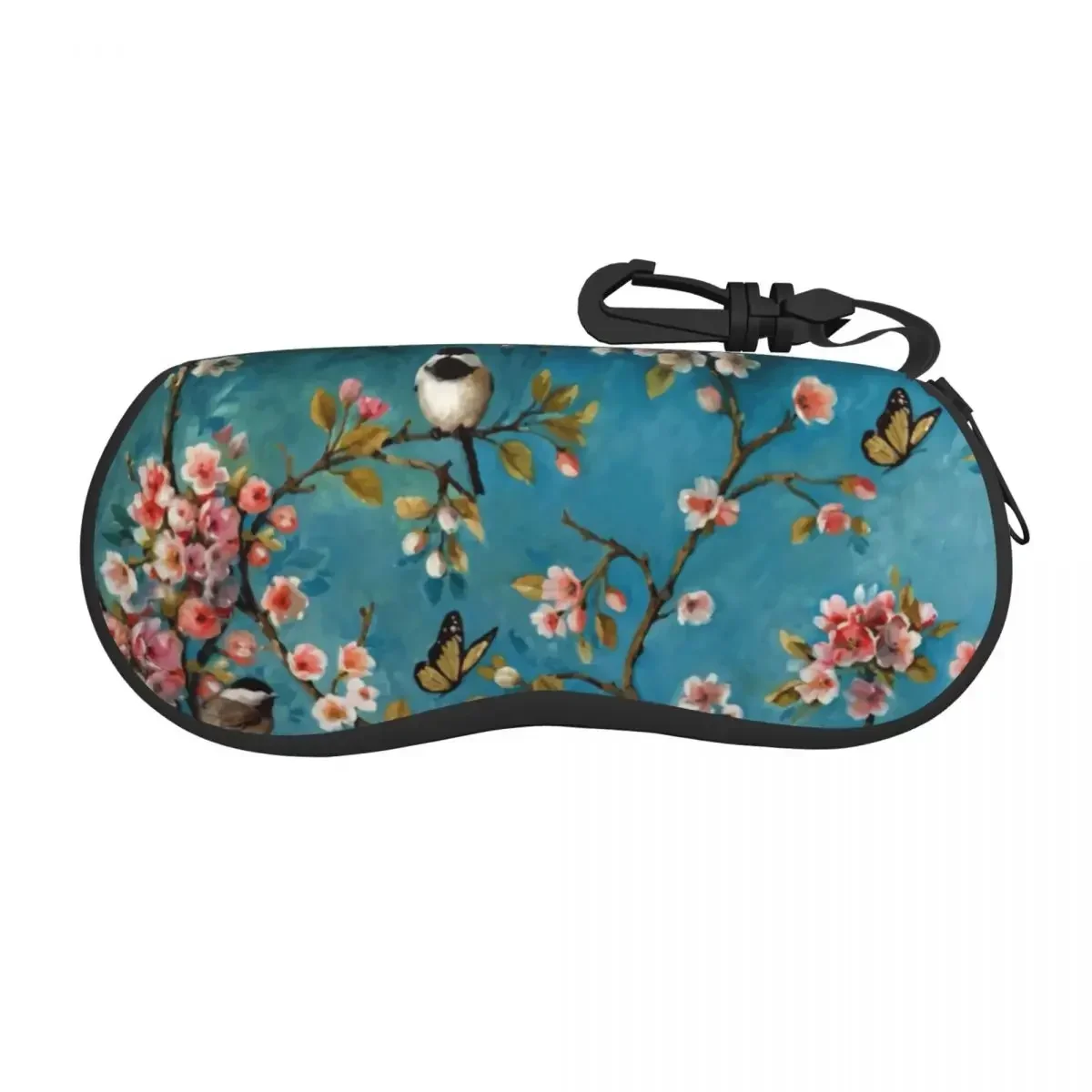 Birds Cherry Blossom Flowers Shell Eyeglasses Case Women Men Cute Floral Glasses Case Sunglasses Box Pouch