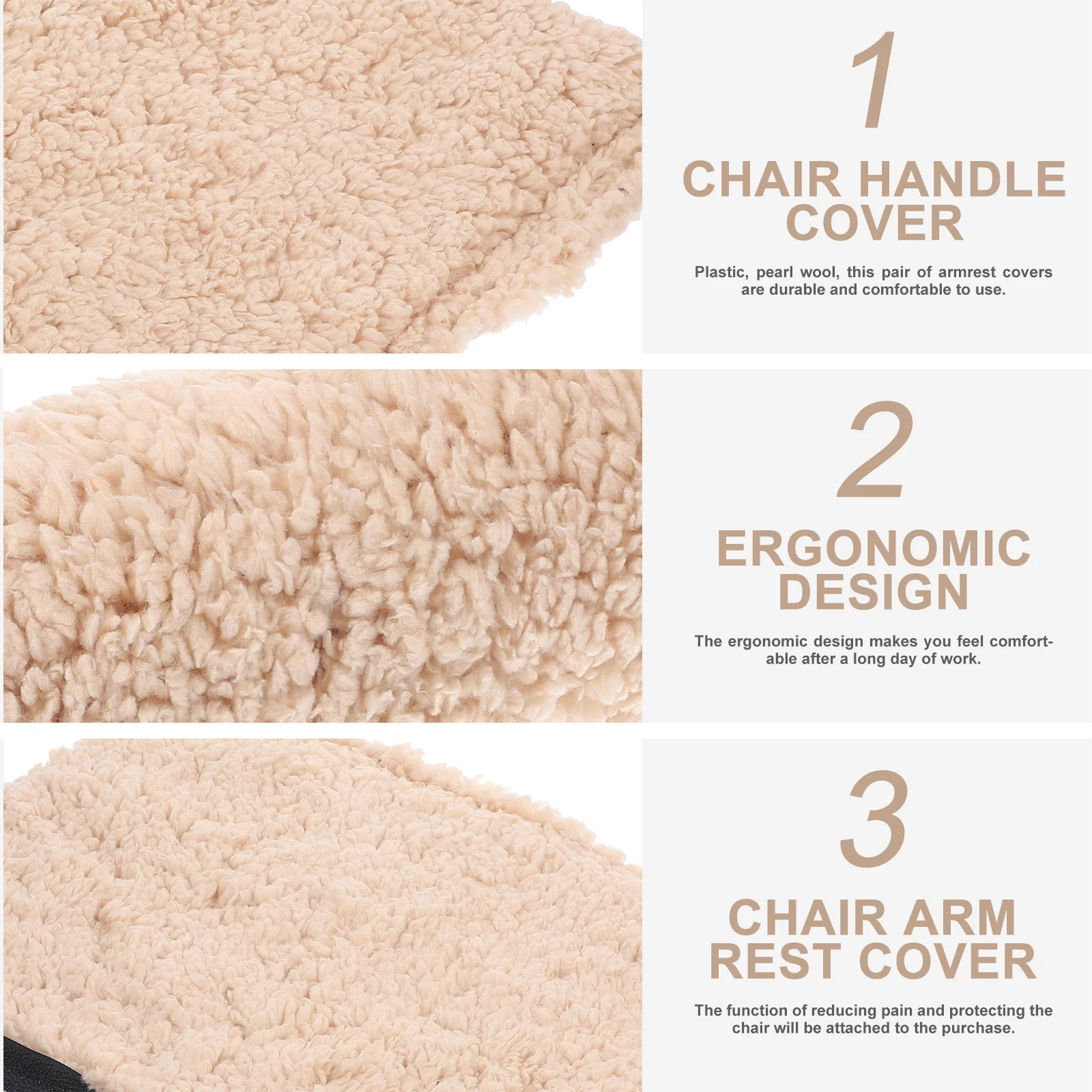 

1 Pair Chairs Sherpa Arm Armrest Covers For Chairs Arm Pads Warm Washable Office Gaming Chair Armrest Chair Handle Pads