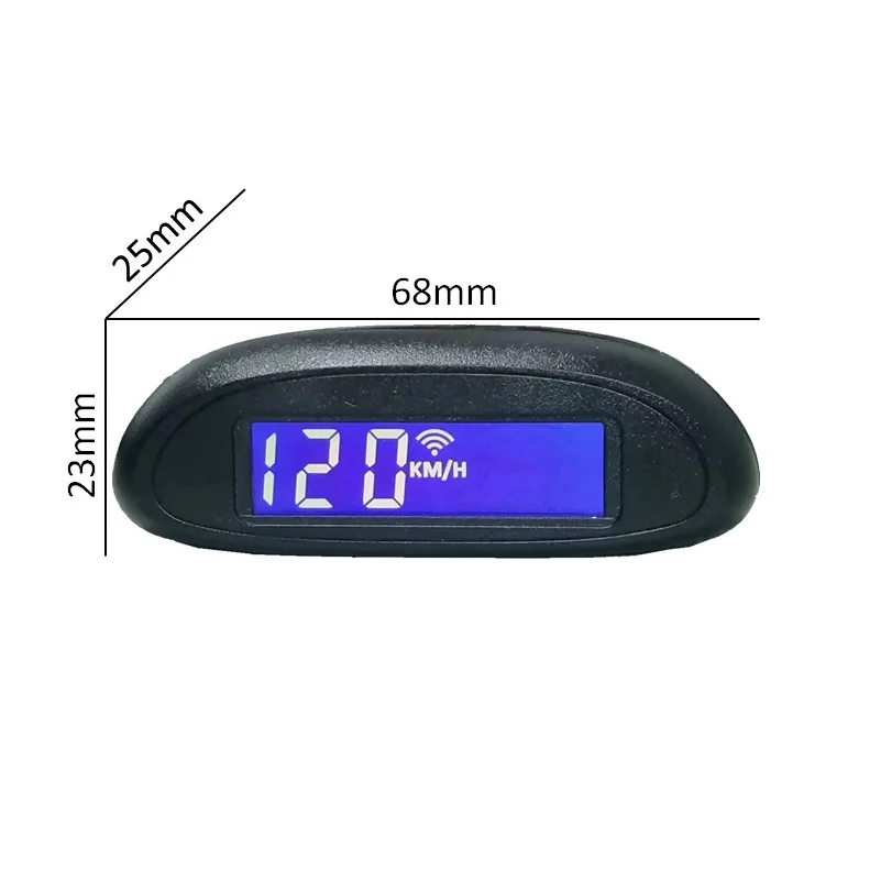 Radar de marcha atrás GPS ajustable con pantalla LED, zumbador y pantalla de velocidad HUD